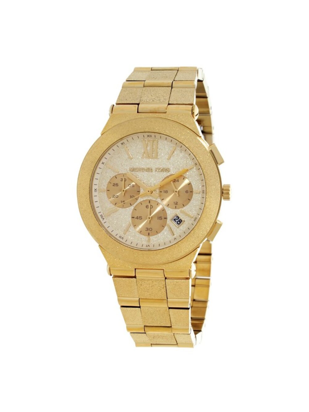 NWT Michael Kors Oversized Billie Frosted Chronograph Quartz Gold Dial Watch